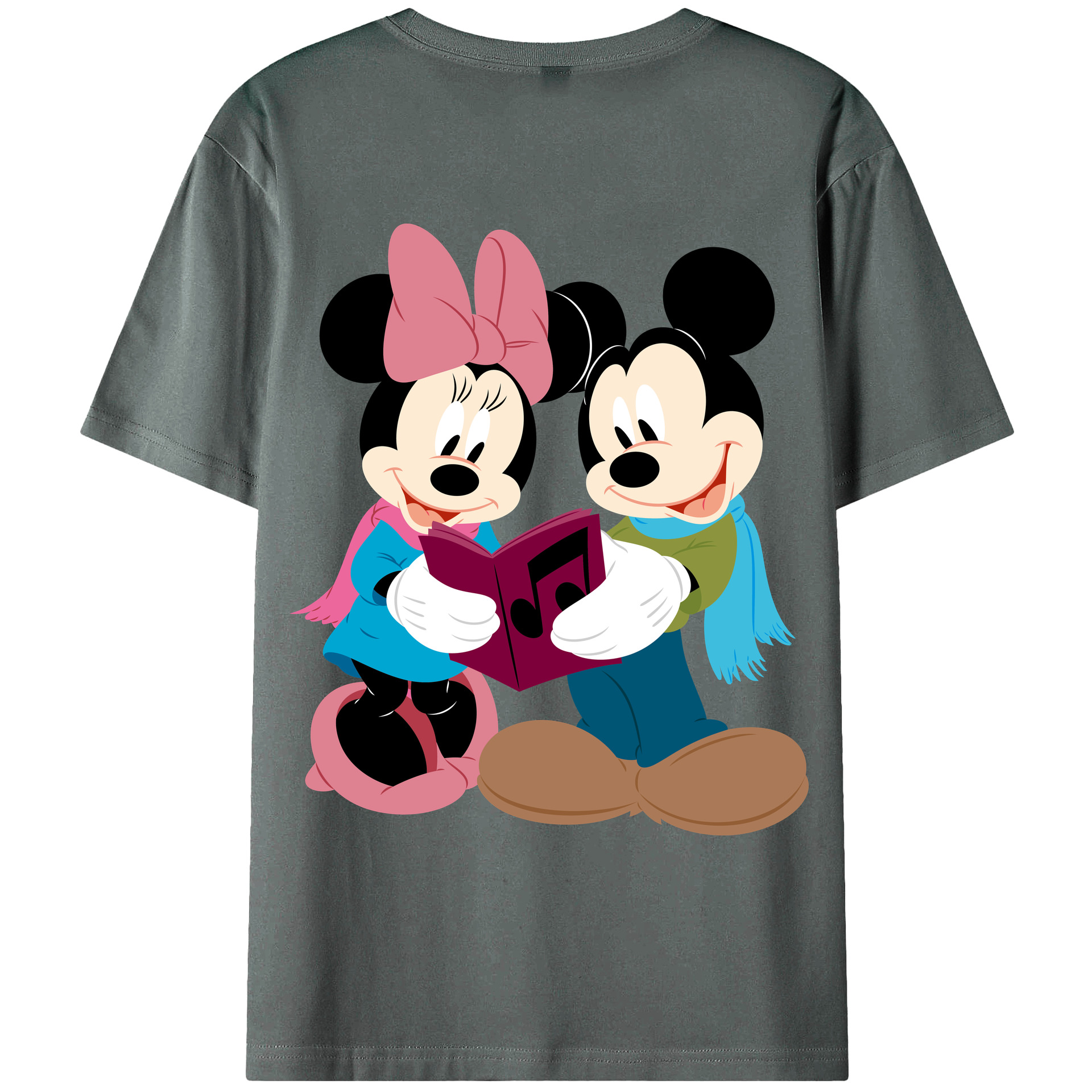 ミッキーマウス Mickey Mouse 綿100％ メンズ半袖Tシャツ（バックプリント） 通気性